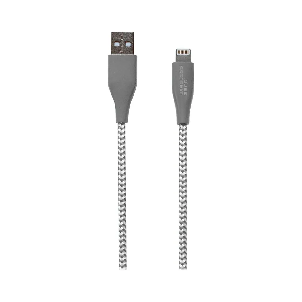 ESI Wireless Gear 6' USB-A to Lighting Power Cable, Male to Male, White/Gray (BL1772)