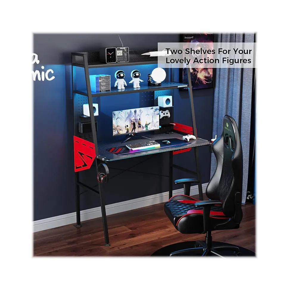 Eureka Ergonomic 43" Computer Gaming Desk, Black (GD0087-BK)