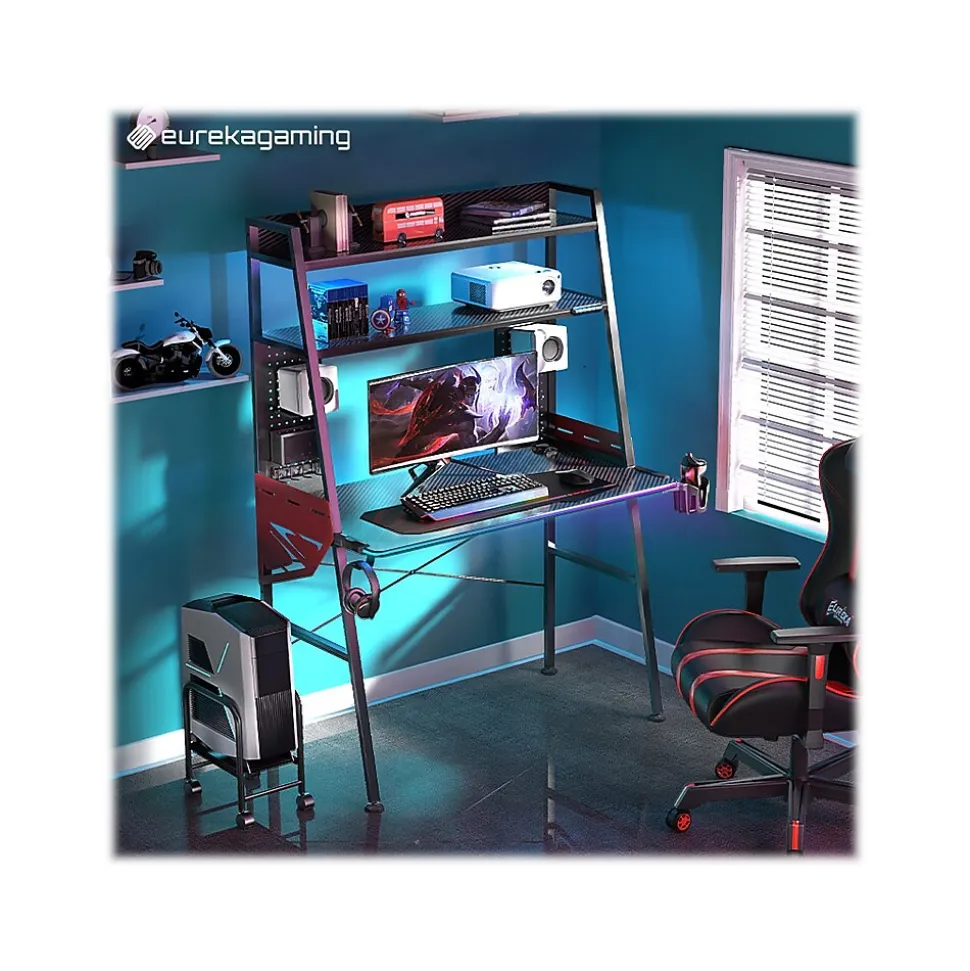Eureka Ergonomic 43" Computer Gaming Desk, Black (GD0087-BK)