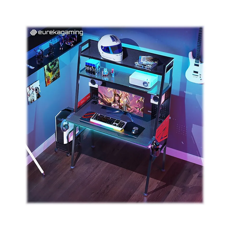 Eureka Ergonomic 43" Computer Gaming Desk, Black (GD0087-BK)