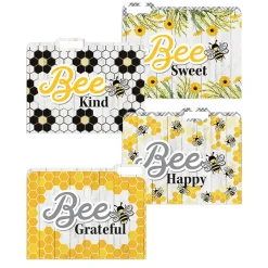 Eureka The Hive File Folders, Straight Cut, Letter Size, Assorted Colors, 4/Pack, 6 Packs/Bundle (EU-866447-6)