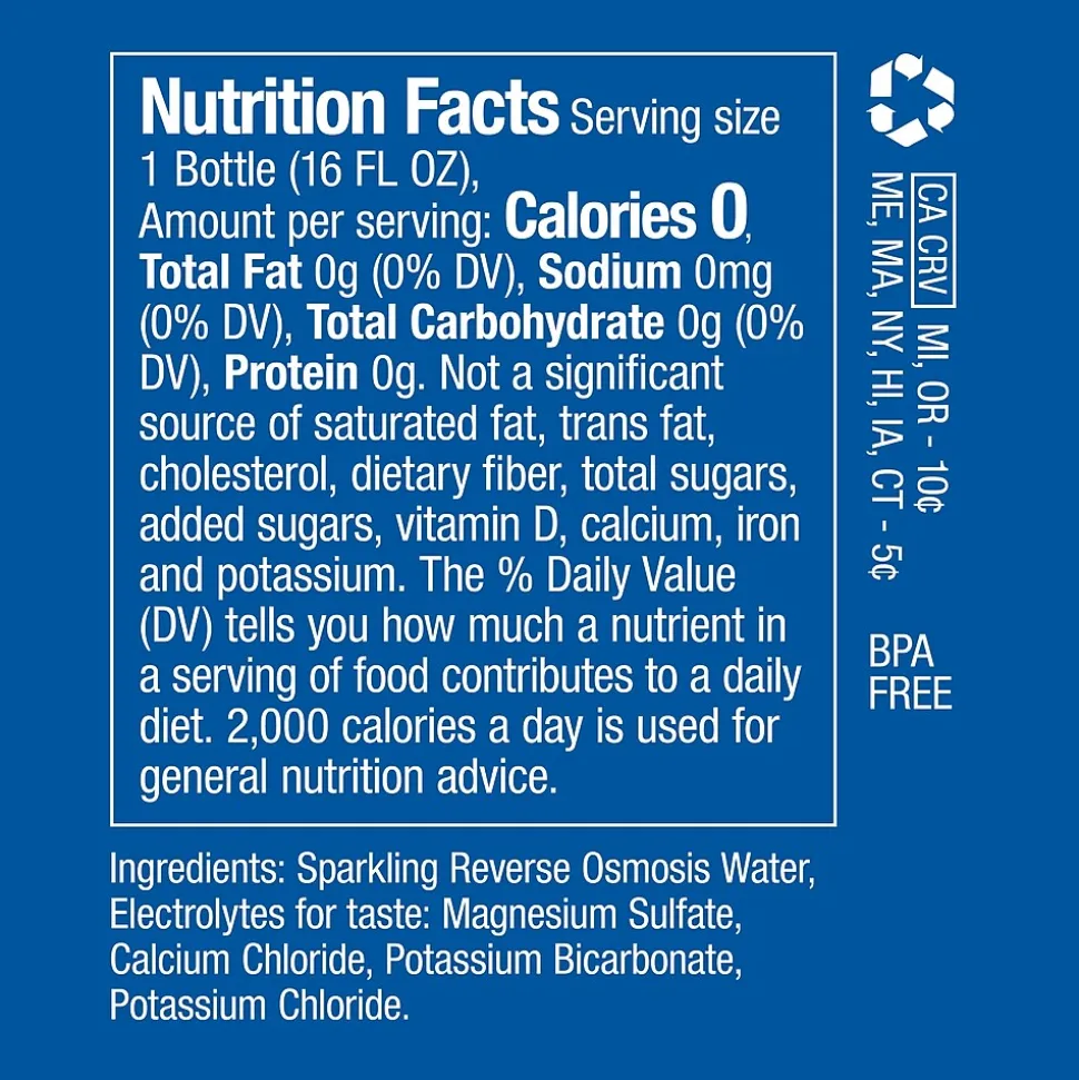 Ever & Ever Reverse Osmosis Sparkling Water, 16 Oz., 12/Carton (800001)