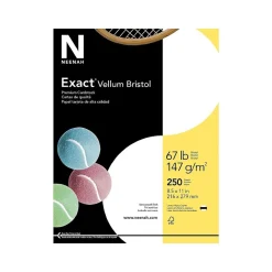 Exact Vellum Bristol Vellum Bristol 67 lb. Cardstock Paper, 8.5" x 11", White, 250 Sheets/Pack (80218 / 81318)