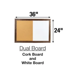 Excello Global Products Combination Dry-Erase Whiteboard, Wood Frame, 3' x 2' (EGP-HD-0078)