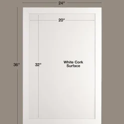 Excello Global Products Cork Bulletin Board, White Frame, 3' x 2' (EGP-HD-0519)
