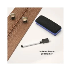 Excello Global Products Double Sided Magnetic Steel Dry-Erase Whiteboard, Wood Frame, 5' x 3' (EGP-HD-0530-BN)