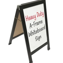 Excello Global Products Indestructible A-Frame Whiteboard, 40" x 22", Black (EGP-HD-0538-BK)