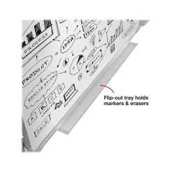 Excello Global Products Magnetic Dry-Erase Folding Whiteboard, 40