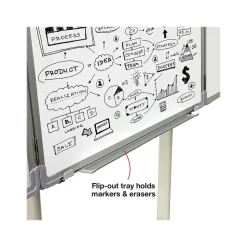 Excello Global Products Magnetic Mobile Folding Dry-Erase Whiteboard, 40
