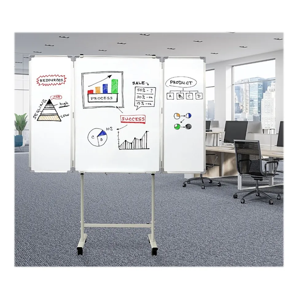 Excello Global Products Magnetic Mobile Folding Dry-Erase Whiteboard, 40" x 30" (EGP-HD-0482-RW)