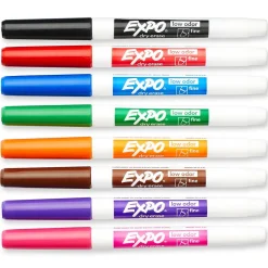 Expo Dry Erase Marker, Fine Tip, Assorted, 8/Pack (86601)