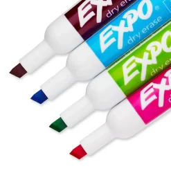 Expo Dry Erase Markers, Chisel Tip, Assorted, 4/Pack (81029)