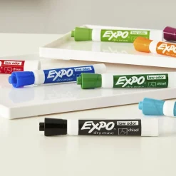 Expo Dry Erase Markers, Chisel Tip, Assorted, 4/Pack (81029)