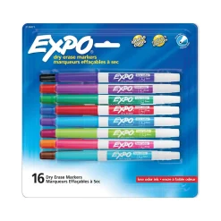 Expo Dry Erase Markers, Fine Tip, Assorted Colors, 16/Pack (2138471)