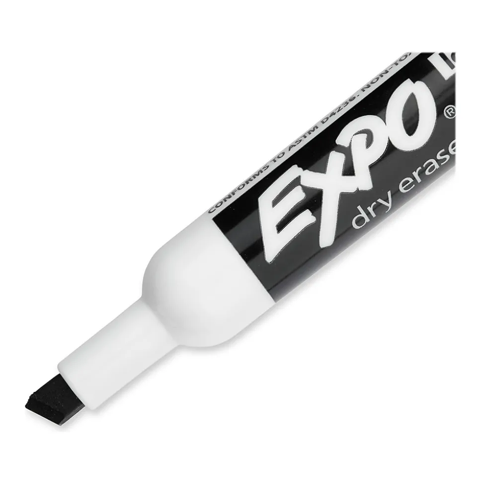 Expo Dry-Erase Marker, Chisel Tip, Black, 8/Pack (1980443)