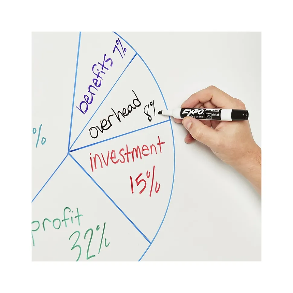 Expo Dry-Erase Marker, Chisel Tip, Black, 8/Pack (1980443)