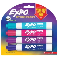 Expo Low Odor Marker, Vibrant Colors, Chisel Tip, 4/Pack (1927523)