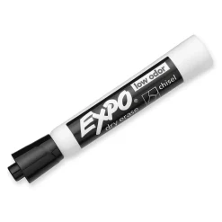 Expo Low Odor Tank Dry Erase Marker, Chisel Tip, Black, 12/Pack (80001)