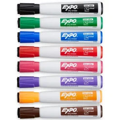 Expo Magnetic Dry Erase Markers, Chisel Tip, Assorted, 8/Pack (1944741)