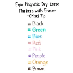 Expo Magnetic Dry Erase Markers, Chisel Tip, Assorted, 8/Pack (1944741)