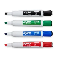 Expo Magnetic Dry Erase Markers, Chisel Tip, Assorted, 4/Pack (1944728)