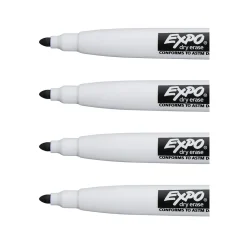 Expo Magnetic Dry Erase Markers, Fine Tip, Black, 4/Pack (1944745)