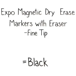 Expo Magnetic Dry Erase Markers, Fine Tip, Black, 4/Pack (1944745)