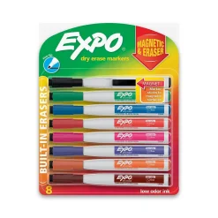 Expo Magnetic Tank Dry Erase Marker, Fine Tip, Assorted, 8/Pack (1944748)