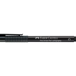 Faber-Castell PITT Artist Pen Calligraphy Marker, Chisel Tip, Black Ink, 3/Pack (800076)