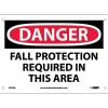 Fall Protection Required In This Area, 7X10, .040 Aluminum, Danger Sign