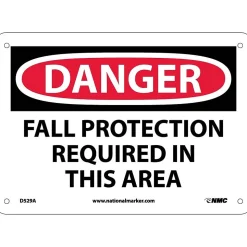 Fall Protection Required In This Area, 7X10, .040 Aluminum, Danger Sign