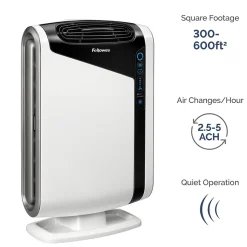 Fellowes AeraMax DX95 True HEPA Console Air Purifier, White (9320801)