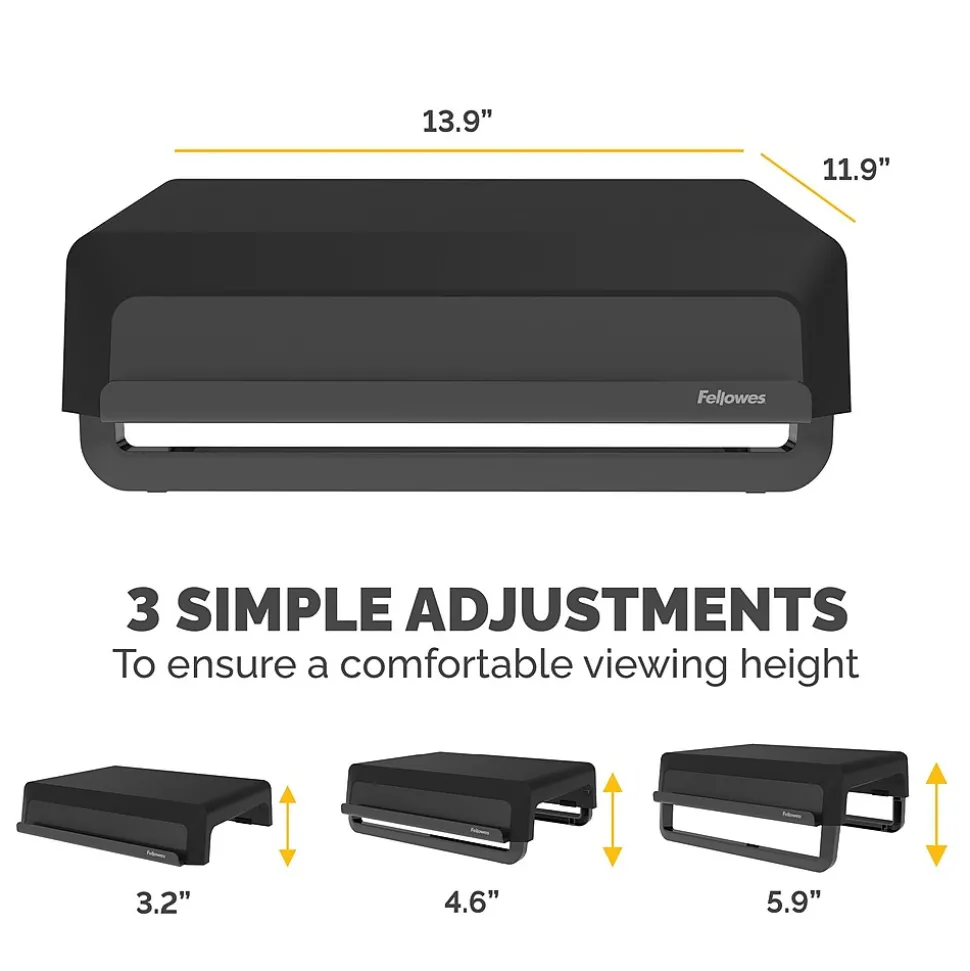 Fellowes Breyta Collection Adjustable Monitor Stand, Black (100098502)