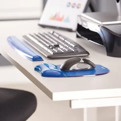 Fellowes Crystals Gel Wrist Rest, Blue (91137)