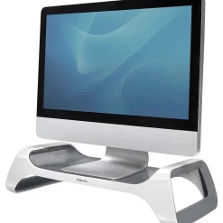 Fellowes I-Spire Series Monitor Stand, Up to 21", White/Gray (9311101)