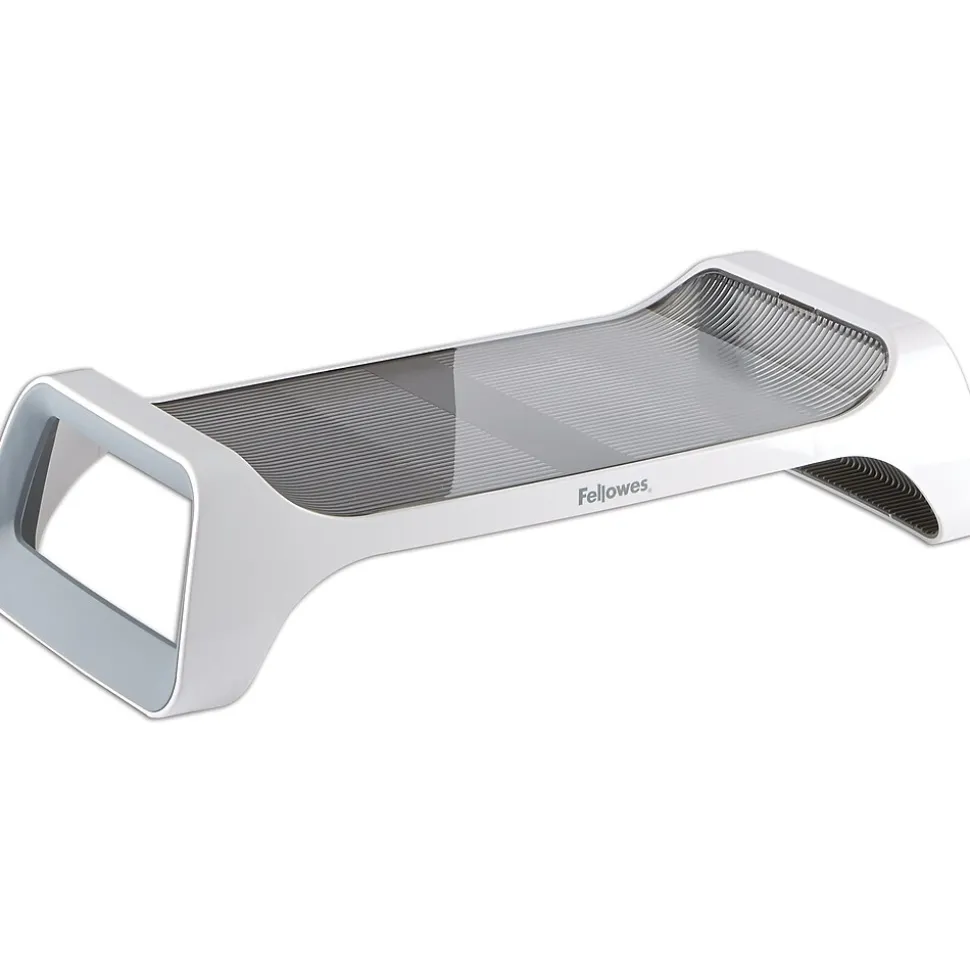 Fellowes I-Spire Series Monitor Stand, Up to 21", White/Gray (9311101)