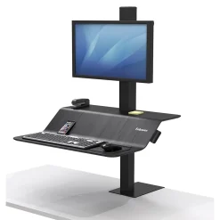 Fellowes Lotus VE Sit-Stand Single Manual Lift Workstation, Black (2750862)
