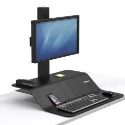 Fellowes Lotus VE Sit-Stand Single Manual Lift Workstation, Black (2750862)