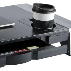 Fellowes Office Suites Premium Monitor Riser, Monitors up to 80 lbs.,Black/Silver (8031001)