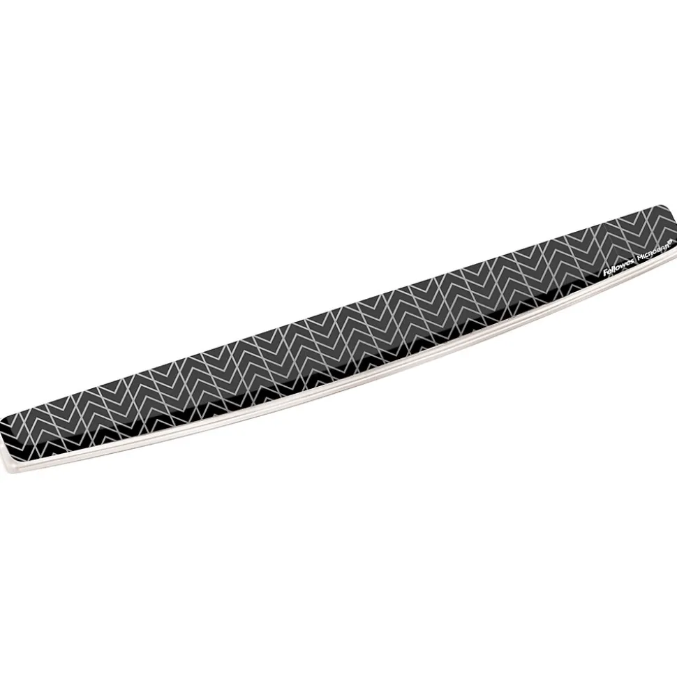 Fellowes Photo Gel Keyboard Wrist Rest with MICROBAN, Black Chevron (9550001)