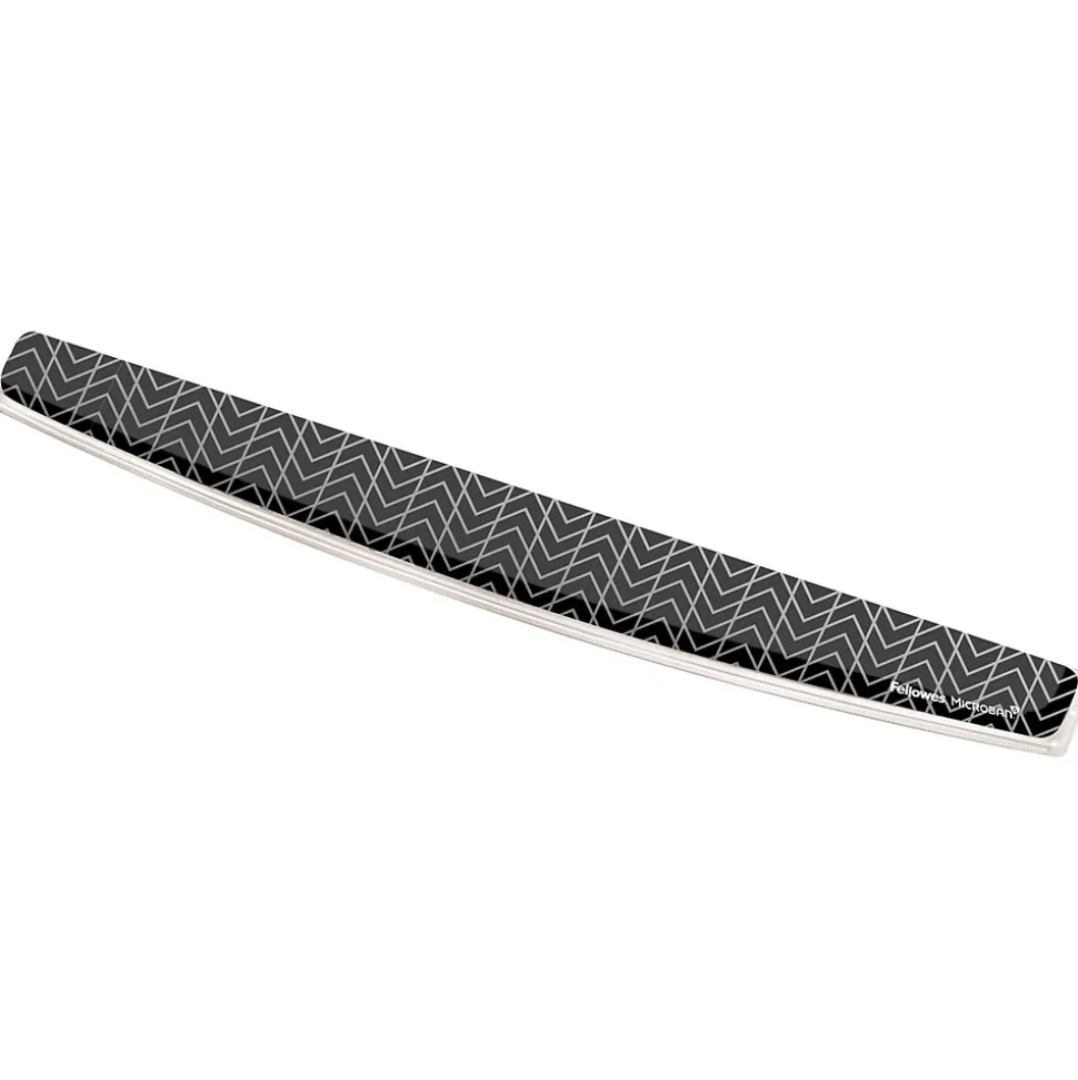 Fellowes Photo Gel Keyboard Wrist Rest with MICROBAN, Black Chevron (9550001)