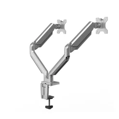 Fellowes Platinum Series Adjustable Dual Arms, Up to 32" Monitor, Silver (8056501)