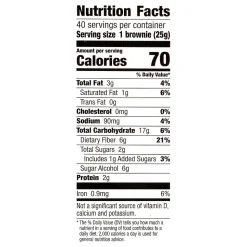 Fiber One Chocolate Fudge Brownie Bar, 0.88 oz., 40 Bars/Box (220-00454)