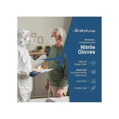 FifthPulse Powder Free Nitrile Gloves, Latex Free, Medium, Navy Blue, 50/Box (FMN100179)