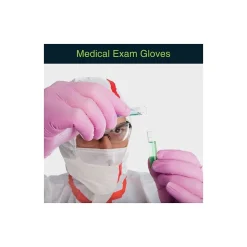 FifthPulse Powder Free Vinyl Exam Gloves, Latex Free, Medium, Pink, 100/Box (FMN100042)