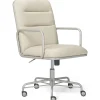 Finch Franklin Bonded Leather Computer and Desk Chair, Ivory White (CHR10060C)