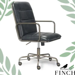 Finch Franklin Bonded Leather Computer and Desk Chair, Charcoal Gray (CHR10060A)