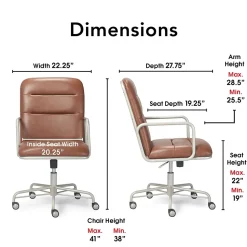 Finch Franklin Bonded Leather Computer and Desk Chair, Camel (CHR10060B)