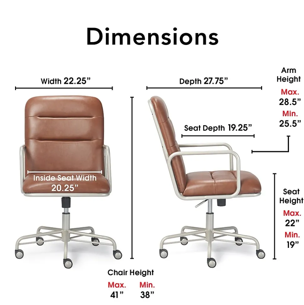 Finch Franklin Bonded Leather Computer and Desk Chair, Camel (CHR10060B)