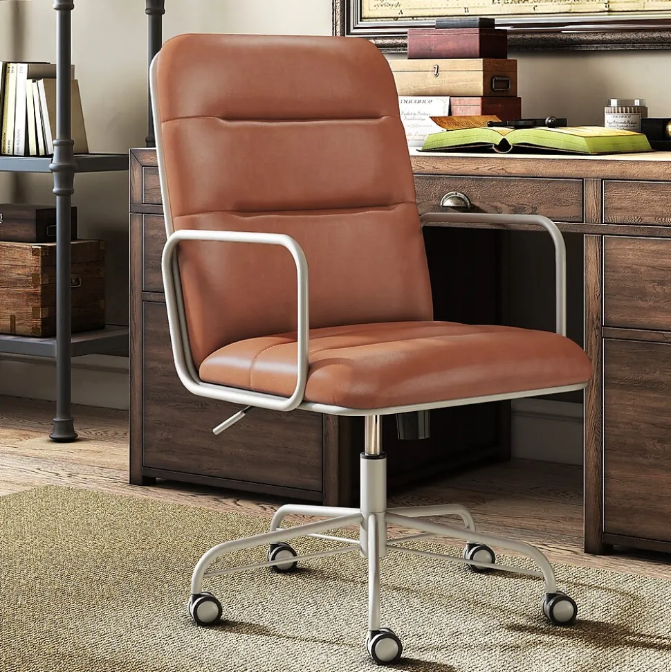 Finch Franklin Bonded Leather Computer and Desk Chair, Camel (CHR10060B)